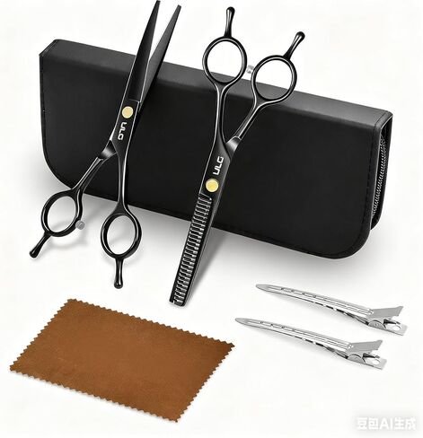 Hair Cutting Scissors Thinning Shears Kit ULG Professional Barber Hairdressing Texturizing Salon Razor Edge Scissor Japanese Stainless Steel 6.5 inch in Kuwait