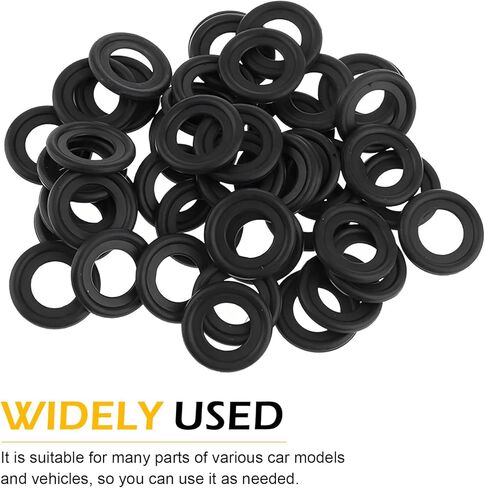 25 PCS M14 Oil Drain Plug Gasket, Rubber Crush Washer Seal, OEM #F5TZ-6734-BA 097-139 5066453 72907 20453, Compatible with Ford Lincoln Mercury Escape (Black) in Kuwait