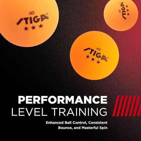 STIGA Tournament-Quality 3-Star Ping Pong Balls – 144 Bulk Pack (White) - Official Size and 40mm Weight – Ultimate Durability and High-Performance Table Tennis Balls in Kuwait