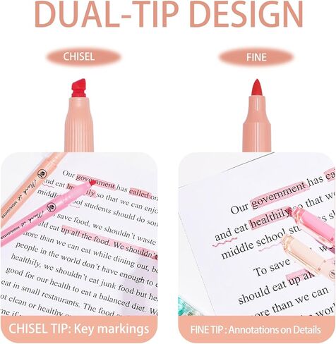 Pink Highlighters, 5 Pack Aesthetic Bible Highlighters No Bleed, Pastel Highlighter Assorted Colors, Cute Highlighter Dual Tip For Journaling Supplies, Bible Study And School Accessories in Saudi Arabia