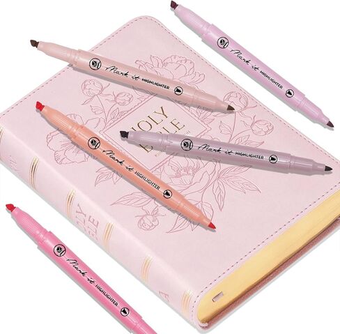Pink Highlighters, 5 Pack Aesthetic Bible Highlighters No Bleed, Pastel Highlighter Assorted Colors, Cute Highlighter Dual Tip For Journaling Supplies, Bible Study And School Accessories in Saudi Arabia