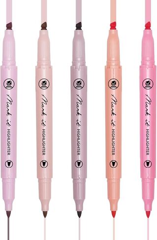 Pink Highlighters, 5 Pack Aesthetic Bible Highlighters No Bleed, Pastel Highlighter Assorted Colors, Cute Highlighter Dual Tip For Journaling Supplies, Bible Study And School Accessories in Saudi Arabia