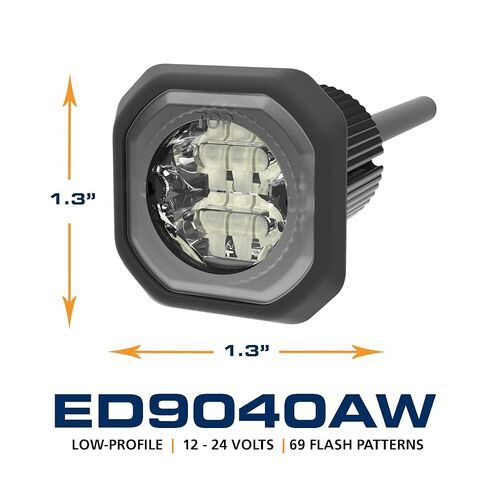 ECCO LED High-Intensity Directional LEDs Amber White 0.6 amps 12V 24V 69 flash patterns Waterproof Warning Light Construction Caution Lights for Truck off Road car Commercial Vehicles, 5 Year Warranty in Saudi Arabia
