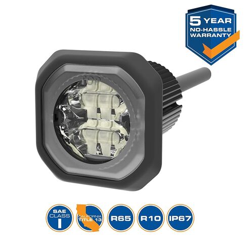 ECCO LED High-Intensity Directional LEDs Amber White 0.6 amps 12V 24V 69 flash patterns Waterproof Warning Light Construction Caution Lights for Truck off Road car Commercial Vehicles, 5 Year Warranty in Saudi Arabia