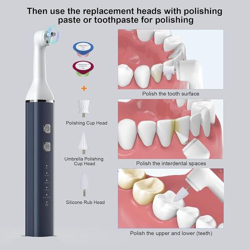 Heartyfly Dental Tools, Electric Tooth Polisher & Manual Teeth Cleaning Kit for Cleaning and Polishing of Tooth, 2 in 1 Dental Tools Kit for Complete Dental Care in Kuwait