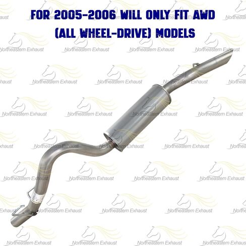 Northeastern Exhaust | Stainless Steel Resonator Assembly Compatible for 2005-2007 Saturn Relay 3.5L 3.9L AWD | Free Clamp and Hangers Included | Automotive Replacement Part in Saudi Arabia