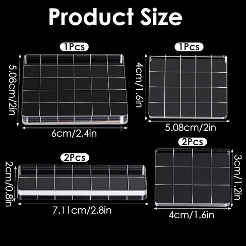 6Pcs Acrylic Blocks for Stamping, Acrylic Stamp Blocks, Clear Stamping Tools Set with Grid Lines for Scrapbooking DIY Crafts Card Making, Assorted Sizes in Saudi Arabia