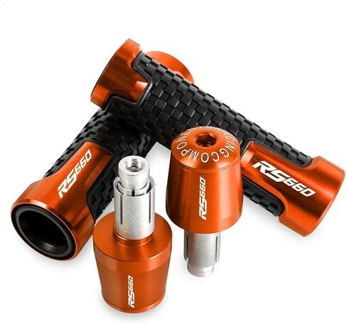 أطراف مقابض المقبض 7/8 بوصة مقابض يد مطاطية من الجل لأبريليا RS660 RS 660 2020 2021 2022 2023 (اللون: برتقالي) in Kuwait