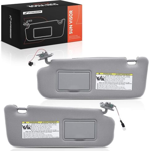 A-Premium Driver & Passenger Sun Visor Compatible with Hyundai Sonata 2006 2007 2008 2009 2010 - with Vanity Light, with Vanity Mirror, with Sliding Sun Visor Extension, Gray - Replaces 852023K400QS in Saudi Arabia