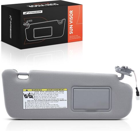 A-Premium Driver & Passenger Sun Visor Compatible with Hyundai Sonata 2006 2007 2008 2009 2010 - with Vanity Light, with Vanity Mirror, with Sliding Sun Visor Extension, Gray - Replaces 852023K400QS in Saudi Arabia