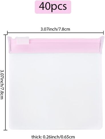 40Pcs 3 x 3 Inch Jewelry Storage Self Sealing Bags Zipper Pill Pouches Small Anti Tarnish Clear EVA Zip Lock Jewelry Pouch for Travel Pill Organizer Earrings Rings Necklaces Watches Black in Saudi Arabia