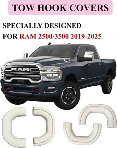Front Tow Hooks Covers for RAM 2500/3500 2019-2026, Hitch Cover Customized Car Tow Hooks Compatible with RAM 2500/3500 Accessories 2019-2026 (White) in Saudi Arabia