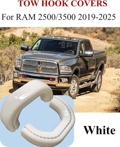 Front Tow Hooks Covers for RAM 2500/3500 2019-2026, Hitch Cover Customized Car Tow Hooks Compatible with RAM 2500/3500 Accessories 2019-2026 (White) in Saudi Arabia