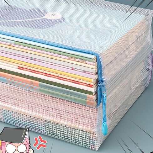 10pcs A4 Zippered Document Bags, Transparent Waterproof Storage Pouches in Saudi Arabia