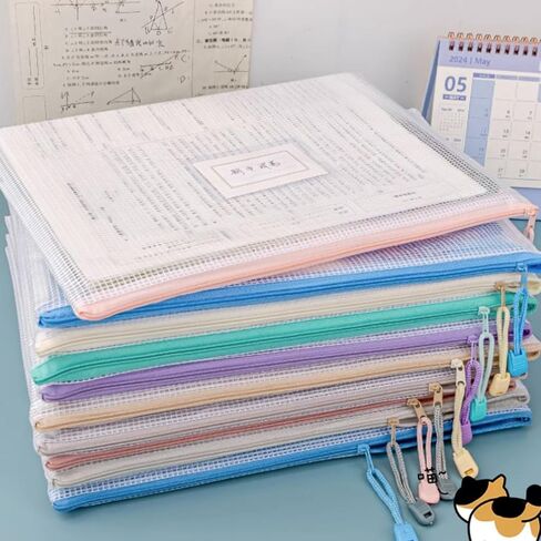 10pcs A4 Zippered Document Bags, Transparent Waterproof Storage Pouches in Saudi Arabia