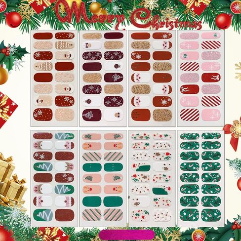 12 Sheets Halloween Nail Wraps Stickers, Nail Polish Strips DIY Self-Adhesive Full Glitter Nail Art Decals Pumpkin Bat Ghost Spider Skull Pattern with 2 Piece Nail Files for Party Decor (168 Pieces) in Kuwait