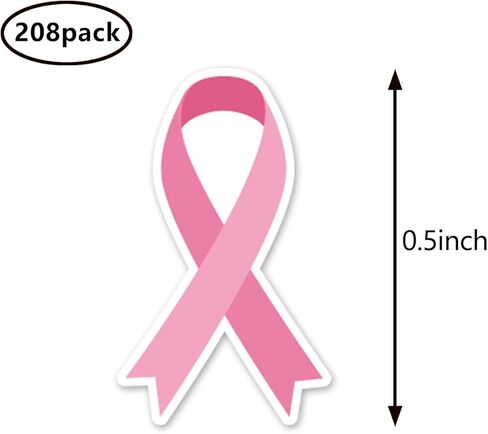 Breast Cancer Stickers, 0.5 inch Ribbon Scrapbooking Arts Calendar Kids Crafting 208-Pack in Saudi Arabia