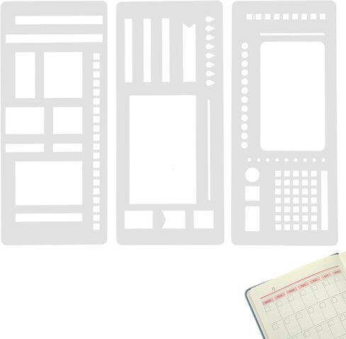 Flexible Planner Stencil, 3 Pack Reusable Templates for Dot Grid Journals, Calendar Stencils for Planners, Checklists and DIY Crafts in Saudi Arabia