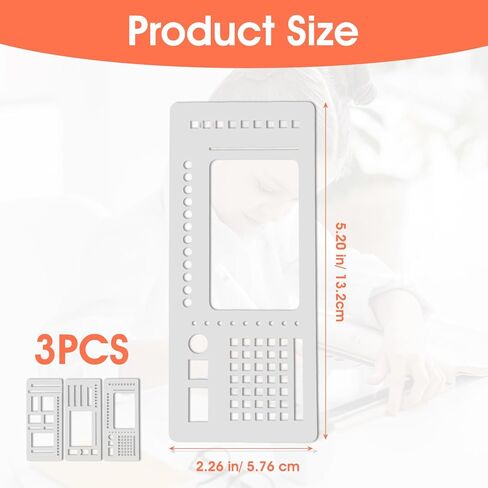 Flexible Planner Stencil, 3 Pack Reusable Templates for Dot Grid Journals, Calendar Stencils for Planners, Checklists and DIY Crafts in Saudi Arabia