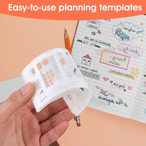 Flexible Planner Stencil, 3 Pack Reusable Templates for Dot Grid Journals, Calendar Stencils for Planners, Checklists and DIY Crafts in Saudi Arabia