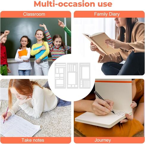 Flexible Planner Stencil, 3 Pack Reusable Templates for Dot Grid Journals, Calendar Stencils for Planners, Checklists and DIY Crafts in Saudi Arabia
