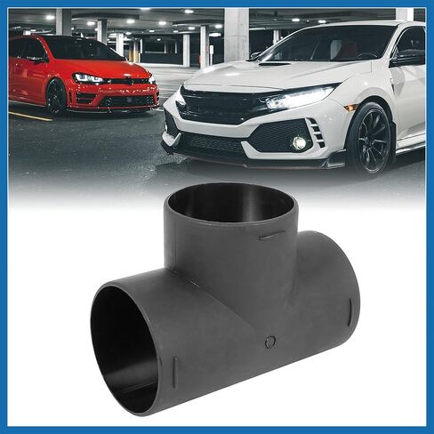 75mm Car Heater Warm 3 Way Air Ducting Pipe T Shape Outlet Connector Black Plastic Item Replacement in Saudi Arabia