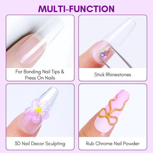 Makartt Nail Glue with Glue Remover Kit, Super Strong Nail Glue 7ML for Acrylic Nails Press On Nails,10ML Glue Off Fake Nails, Remover for Super Glue, Nail Polish Easy Application Nail Art Supplies in Saudi Arabia