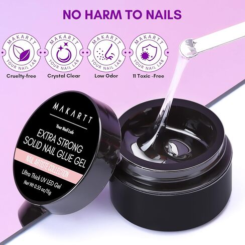 Makartt Nail Glue with Glue Remover Kit, Super Strong Nail Glue 7ML for Acrylic Nails Press On Nails,10ML Glue Off Fake Nails, Remover for Super Glue, Nail Polish Easy Application Nail Art Supplies in Saudi Arabia
