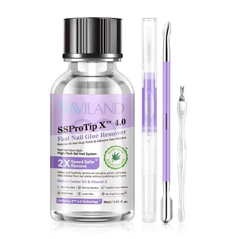 Saviland 15ML Nail Glue Gel,4 in 1 U V Nail Glue Gel for Easy and Fast Nail Extension, Strong Gel X Nail Glue for Long lasting Nail Tips DIY Nail Art(Curing Needed) in Kuwait