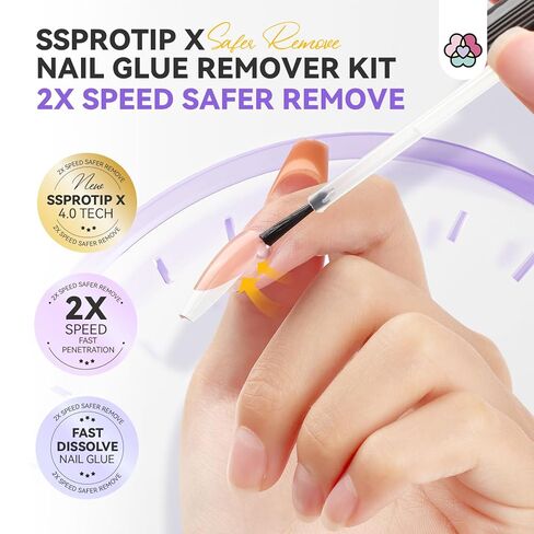 Saviland 15ML Nail Glue Gel,4 in 1 U V Nail Glue Gel for Easy and Fast Nail Extension, Strong Gel X Nail Glue for Long lasting Nail Tips DIY Nail Art(Curing Needed) in Kuwait