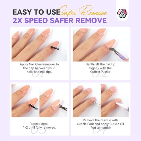 Saviland 15ML Nail Glue Gel,4 in 1 U V Nail Glue Gel for Easy and Fast Nail Extension, Strong Gel X Nail Glue for Long lasting Nail Tips DIY Nail Art(Curing Needed) in Kuwait