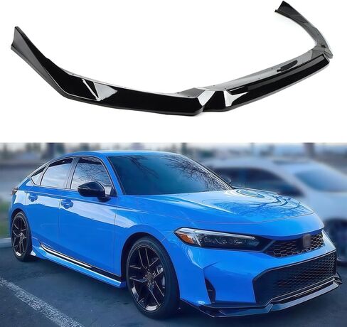 الشفة الأمامية متوافقة مع Honda Civic Sedan & Hatchback 2025 2026، طقم الجسم الفاصل لسد الهواء الأمامي (أسود لامع + أبيض) in Kuwait