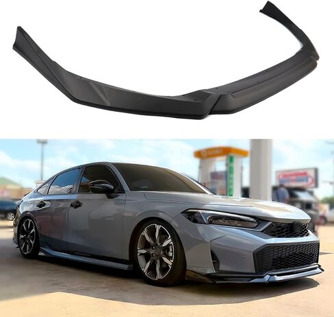 الشفة الأمامية متوافقة مع Honda Civic Sedan & Hatchback 2025 2026، طقم الجسم الفاصل لسد الهواء الأمامي (أسود لامع + أبيض) in Kuwait