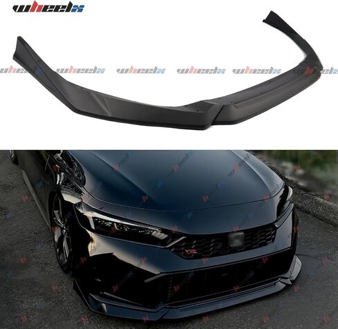 الشفة الأمامية متوافقة مع Honda Civic Sedan & Hatchback 2025 2026، طقم الجسم الفاصل لسد الهواء الأمامي (أسود لامع + أبيض) in Kuwait