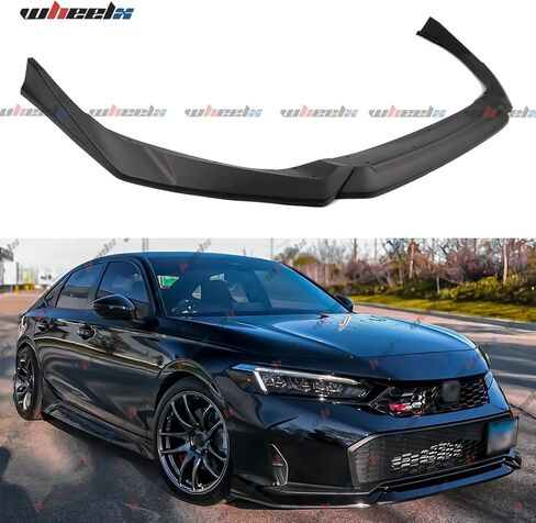 الشفة الأمامية متوافقة مع Honda Civic Sedan & Hatchback 2025 2026، طقم الجسم الفاصل لسد الهواء الأمامي (أسود لامع + أبيض) in Kuwait