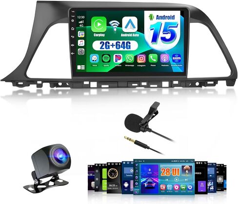 2+64G Android 13 CarPlay Car Stereo Radio for Hyundai Sonata 2015-2017, 9'' HD Touch Screen Compatible with Android Auto, AHD Backup Camera, Mirror Link, GPS, WiFi, FM RDS in Saudi Arabia