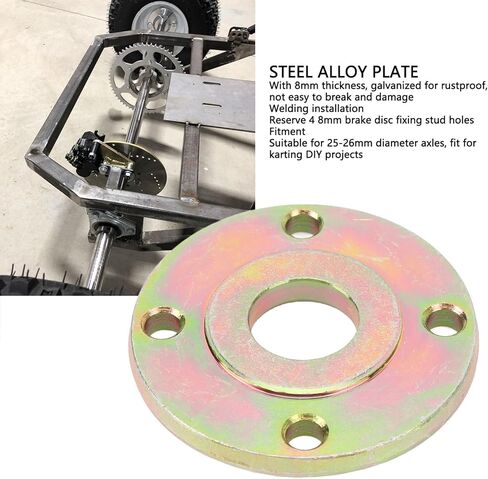 Heavy Duty Go Kart Axle Disc Brake Hub, 26mm Steel Alloy, 4 Stud Fixed Seat Adapter Plate, for Enhanced Brake Performance on 25-26mm Diameter Axles in Saudi Arabia