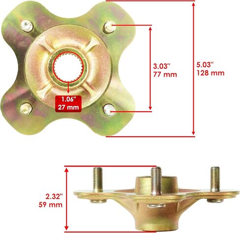Caltric Rear Wheel Axle Hub Compatible with Yamaha Kodiak 400 Yfm400Fw FA Yfm400A 2X4 4X4 1993-2002 in Saudi Arabia