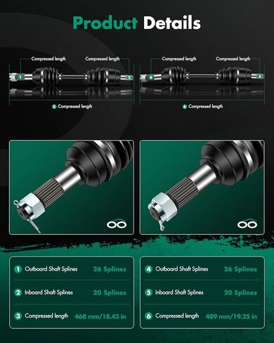 SCITOO Front CV Axle Shaft Assembly Fit 2014-2018 for Honda Rancher 420 ‎44220-HR3-W51 Left and Right in Saudi Arabia