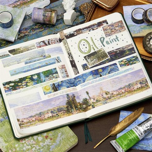 Starry Sky Gold Stamp Washi Sticker Set, Foil Colored Blue Retro Masking Bronzing Stickers Decorative for Arts DIY Crafts Journal Supplies Scrapbook Card Gift Wrapping in Saudi Arabia