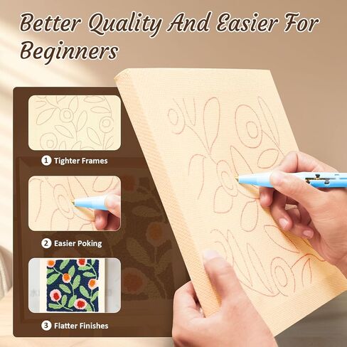frartoold Punch Needle Kit for Adults Beginners, Plant Theme Embroidery Craft Kit，Embroidery kit Frame，Punch Needle Plants，Embroidery Kits for Beginner，Home Decor Gift Idea, (Art Deco, Green in Saudi Arabia