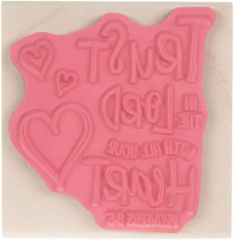 Christian Scripture Rubber Stamp, Trust in The Lord Proverbs 3:5 Design, Wood Mounted Religious Art Supply for Bible Journaling, Crafts in Saudi Arabia