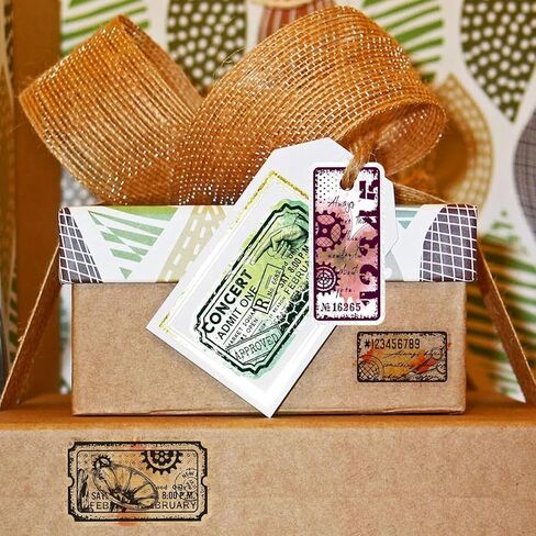 Retro Steampunk Label Clear Stamps for DIY Scrapbooking Vintage Label Tags Silicone Clear Stamp Seals Transparent Stamps for Cards Making Photo Album Journal Home Decoration in Saudi Arabia