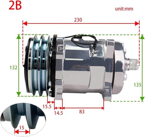 508 SD508 5H14 12V / 24V Serpentine Compressor 1/2/ 6/8 Groove V Belt Pulley Tractor Excavator Heavy Duty Truck AC(2A-12V) in Saudi Arabia