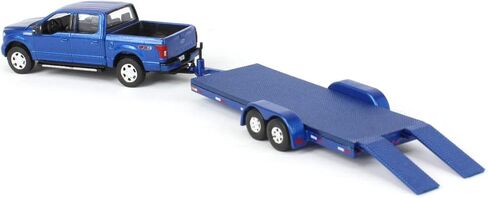 Truck 1/64 2019 Ford F-150 Blue Metallic with Blue Trailer CP7977 in Saudi Arabia