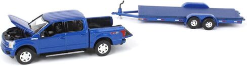 Truck 1/64 2019 Ford F-150 Blue Metallic with Blue Trailer CP7977 in Saudi Arabia