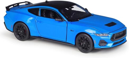 1:25 Scale Diecast Model Car Compatible with Welly 2024 Ford Mustang GT Blue with Black Roof 24123W in Saudi Arabia