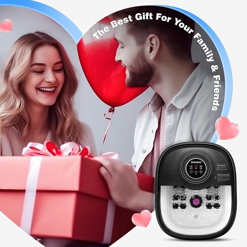 جهاز تدليك القدم للسبا مع حرارة وفقاعات واهتزاز وضوء احمر قابل للطي مع جهاز تحكم عن بعد وبكرات تدليك قابلة للازالة لفصل الماء والكهرباء لتخفيف الاقدام المتعبة in Kuwait