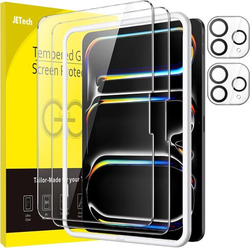واقي شاشة JETech لجهاز iPad Pro 11 بوصة M4 (2024) مع واقي عدسة الكاميرا، أداة سهلة التركيب، غشاء زجاجي مقوى مضاد للخدش، شفاف عالي الدقة، عبوتان لكل منهما in Saudi Arabia