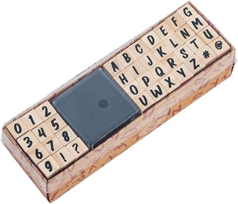 40 Pcs Small Wooden Rubber Stamps Letter Alphabet Number Symbol for DIY Craft Card Photo Album Scrapbook Journal (Font A in Saudi Arabia